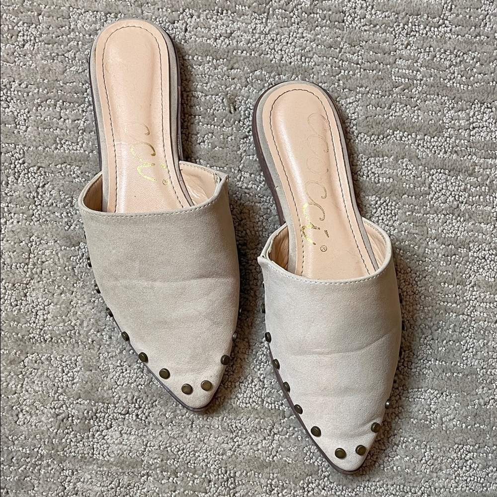 CCOCCI Light Beige Studded Mules - Picture 2 of 5